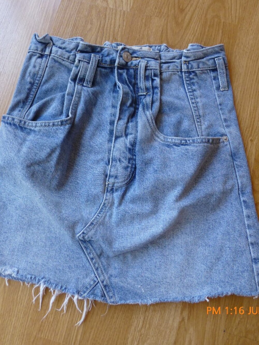 We the Free Denim mini skirt Raw Hem Size 24 Western Casual Boho